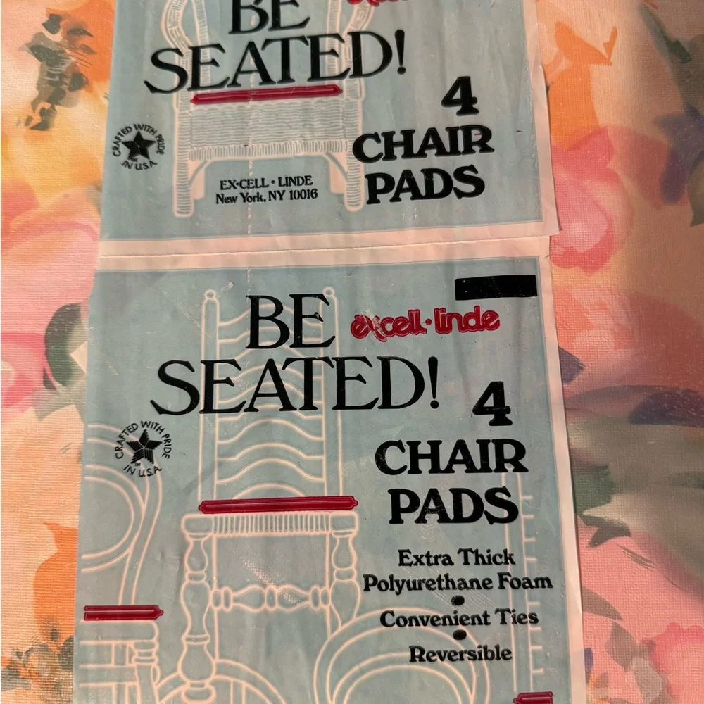 Y2K NWT Floral Vinyl Chair Pads - Multicolor Set of 4